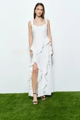 Vestido Largo Holanes Blanco