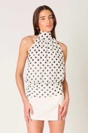 Blusa, Polkadots, Blanco