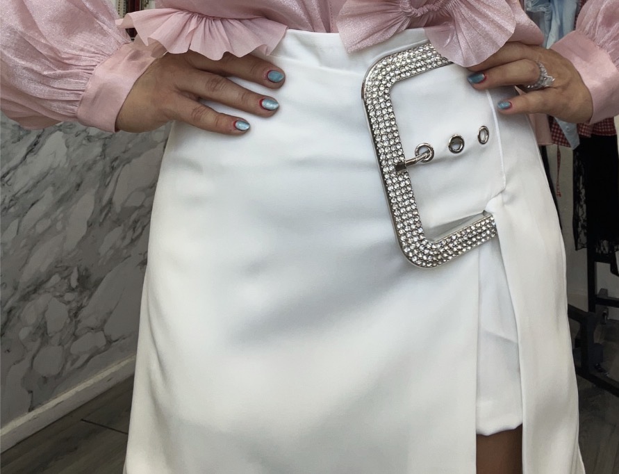 Falda, Hebilla, Blanca