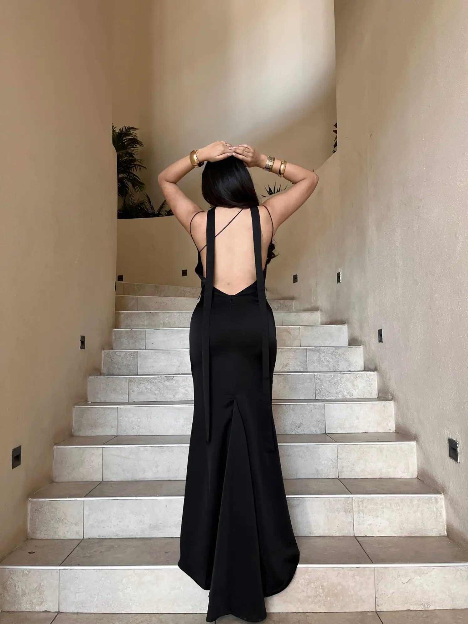 Vestido Largo Satin Negro