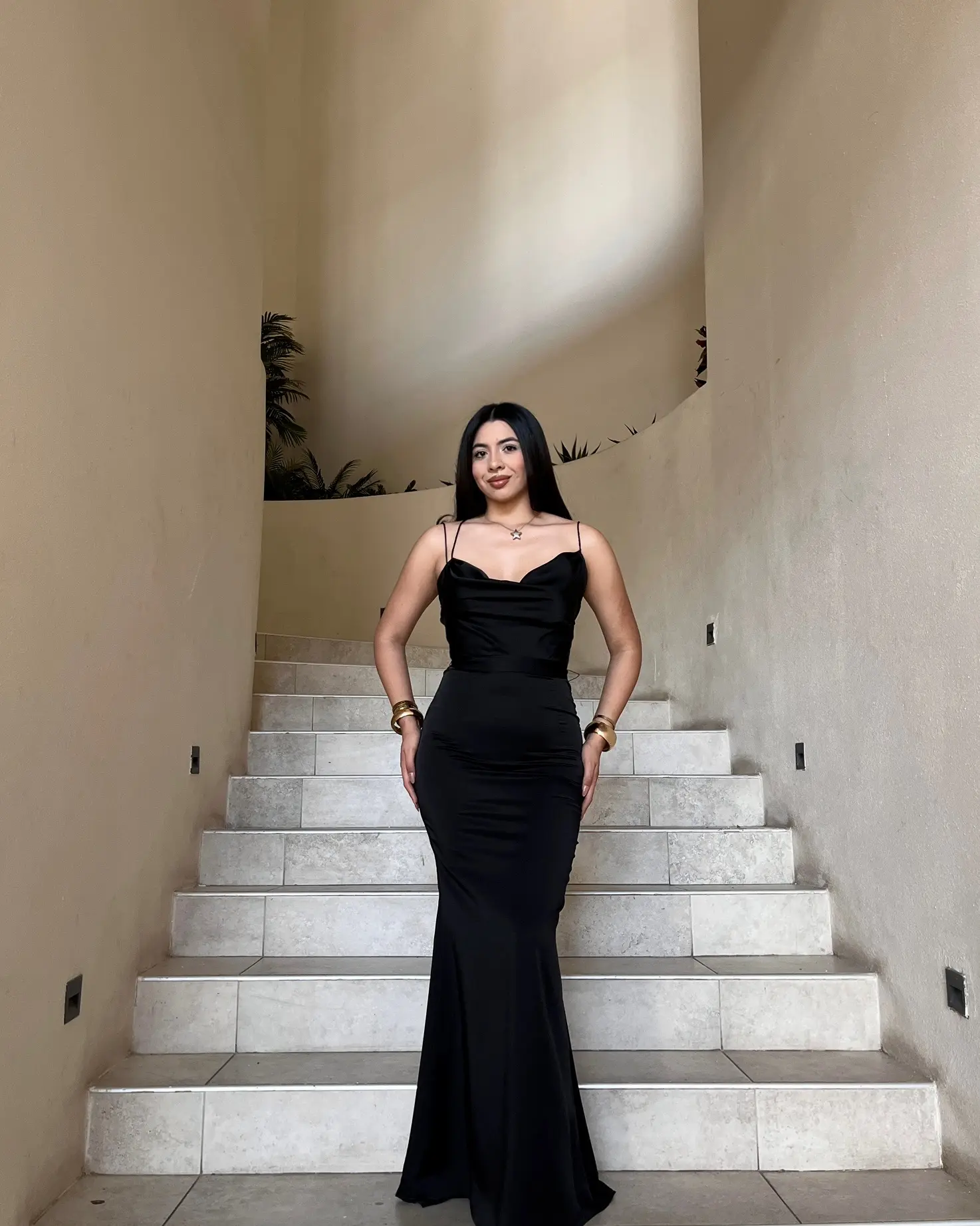 Vestido Largo Satin Negro