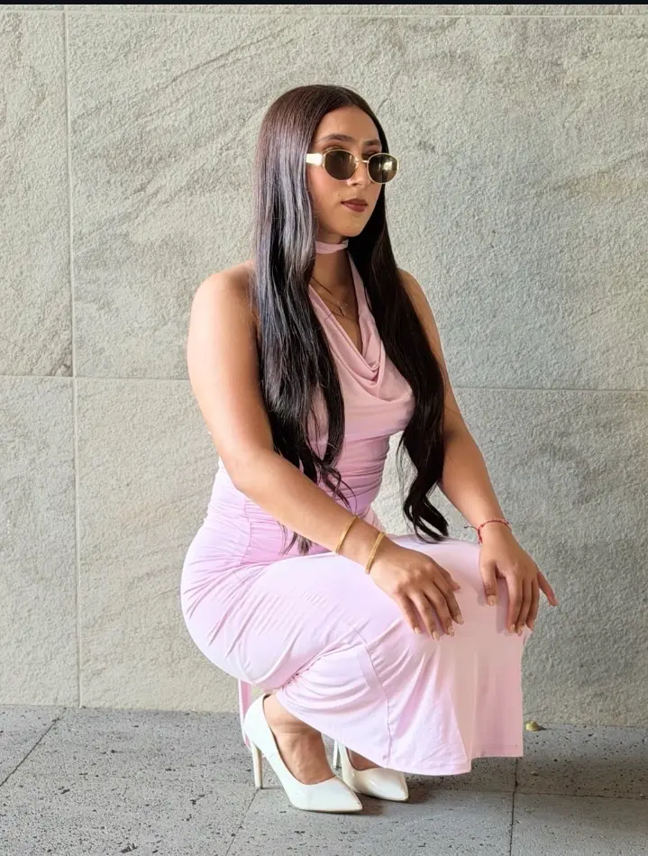 Vestido Midi Halter Baby Pink