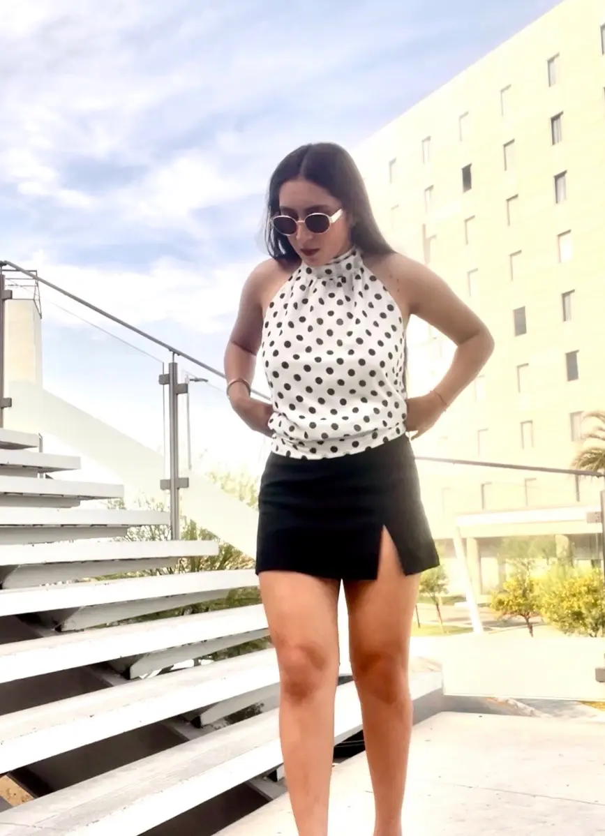 Blusa, Polkadots, Blanco