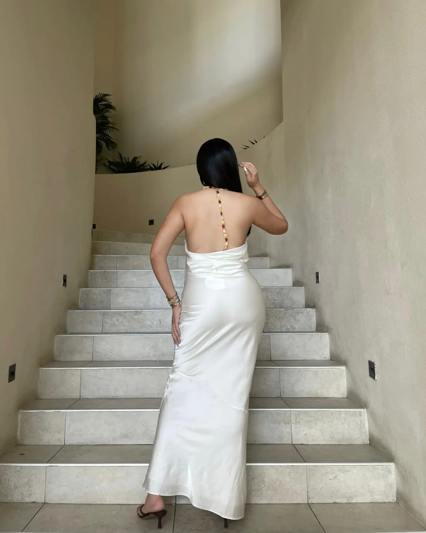 Vestido Largo Satin Blanco
