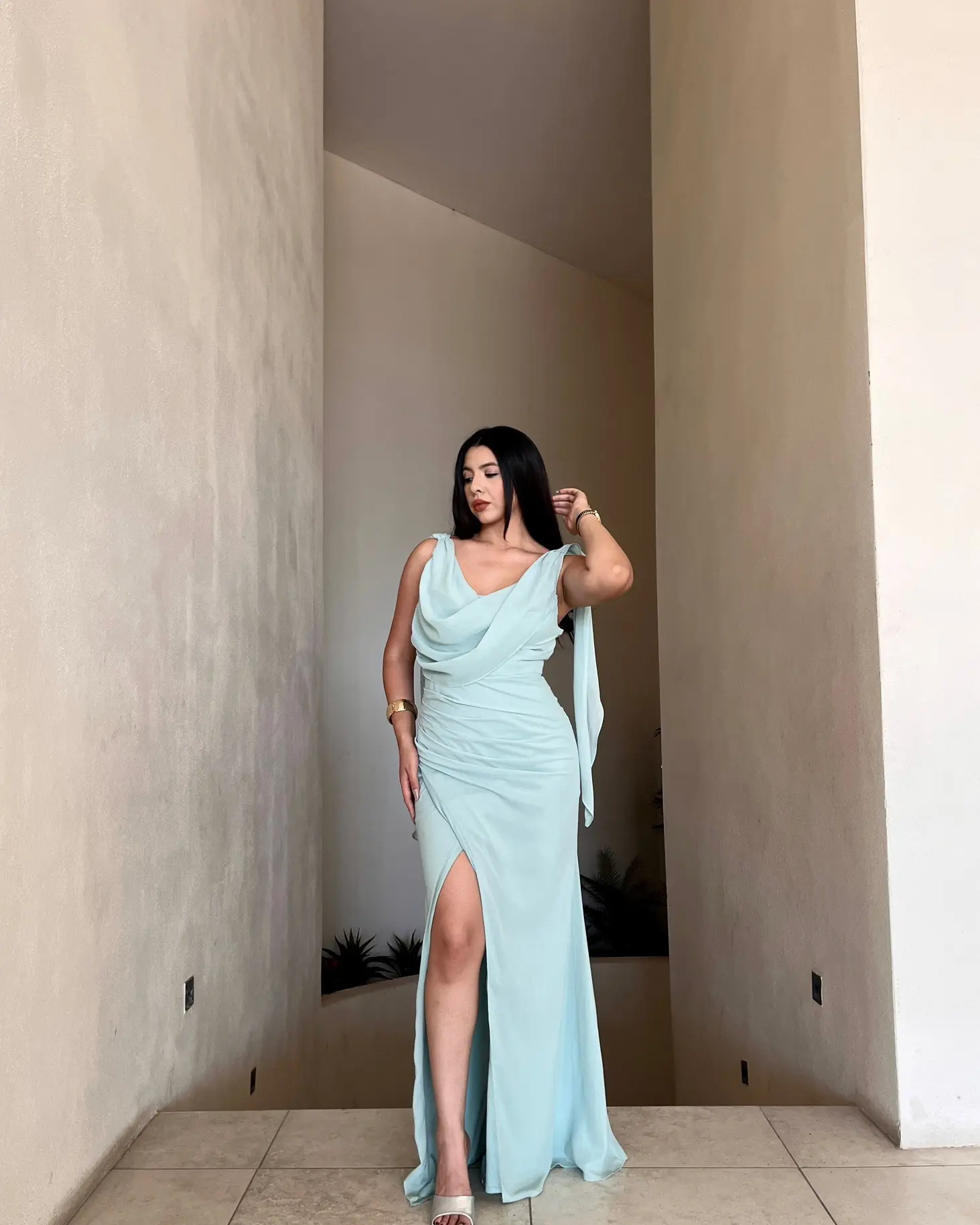 Vestido Largo Color Menta