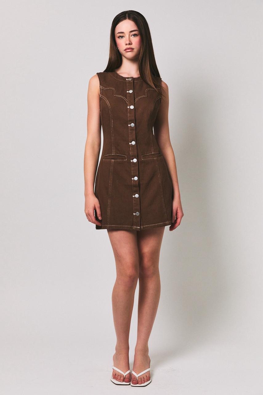Vestido Corto Denim Cafe
